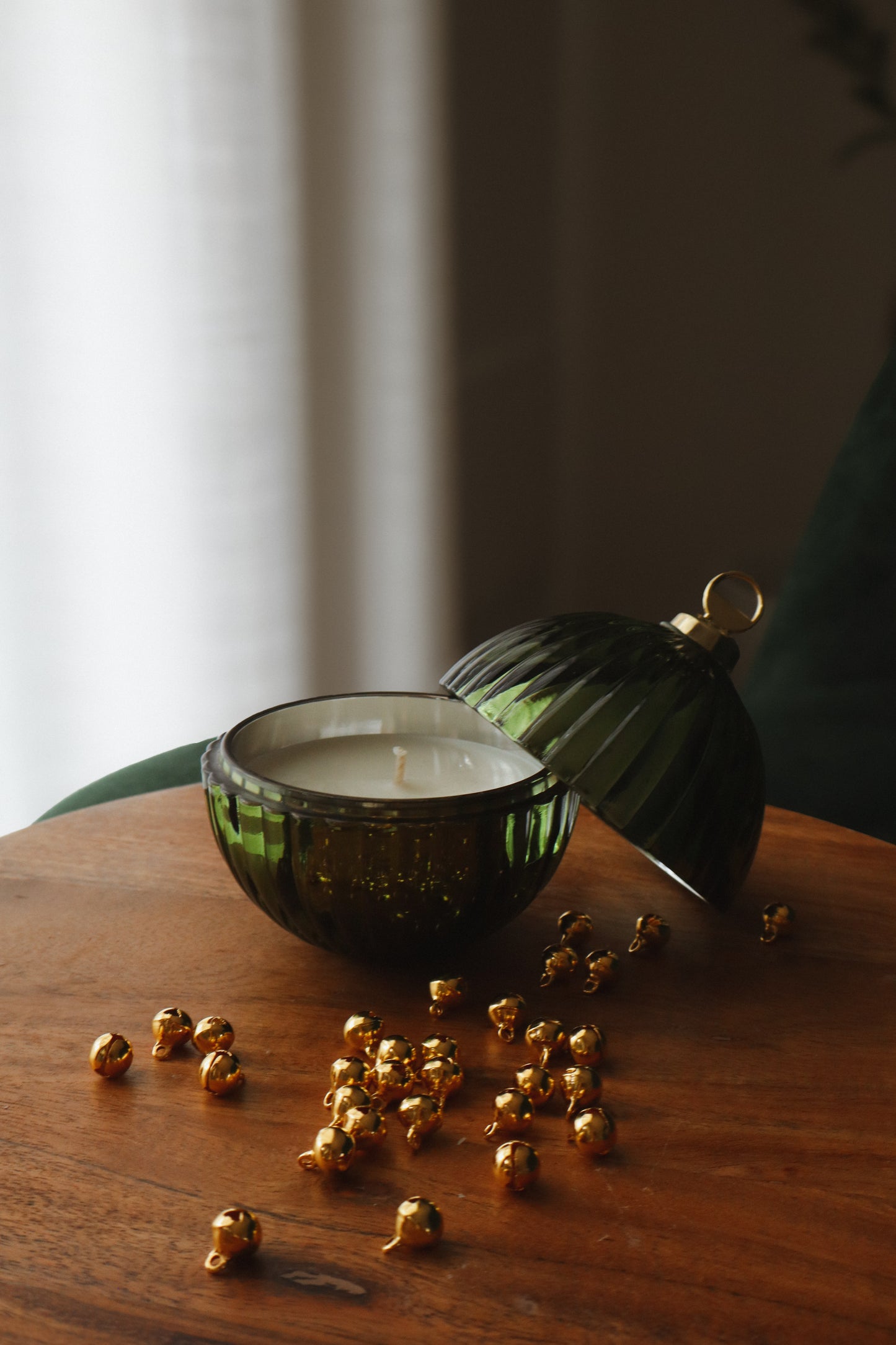 Candela bauble verde abete