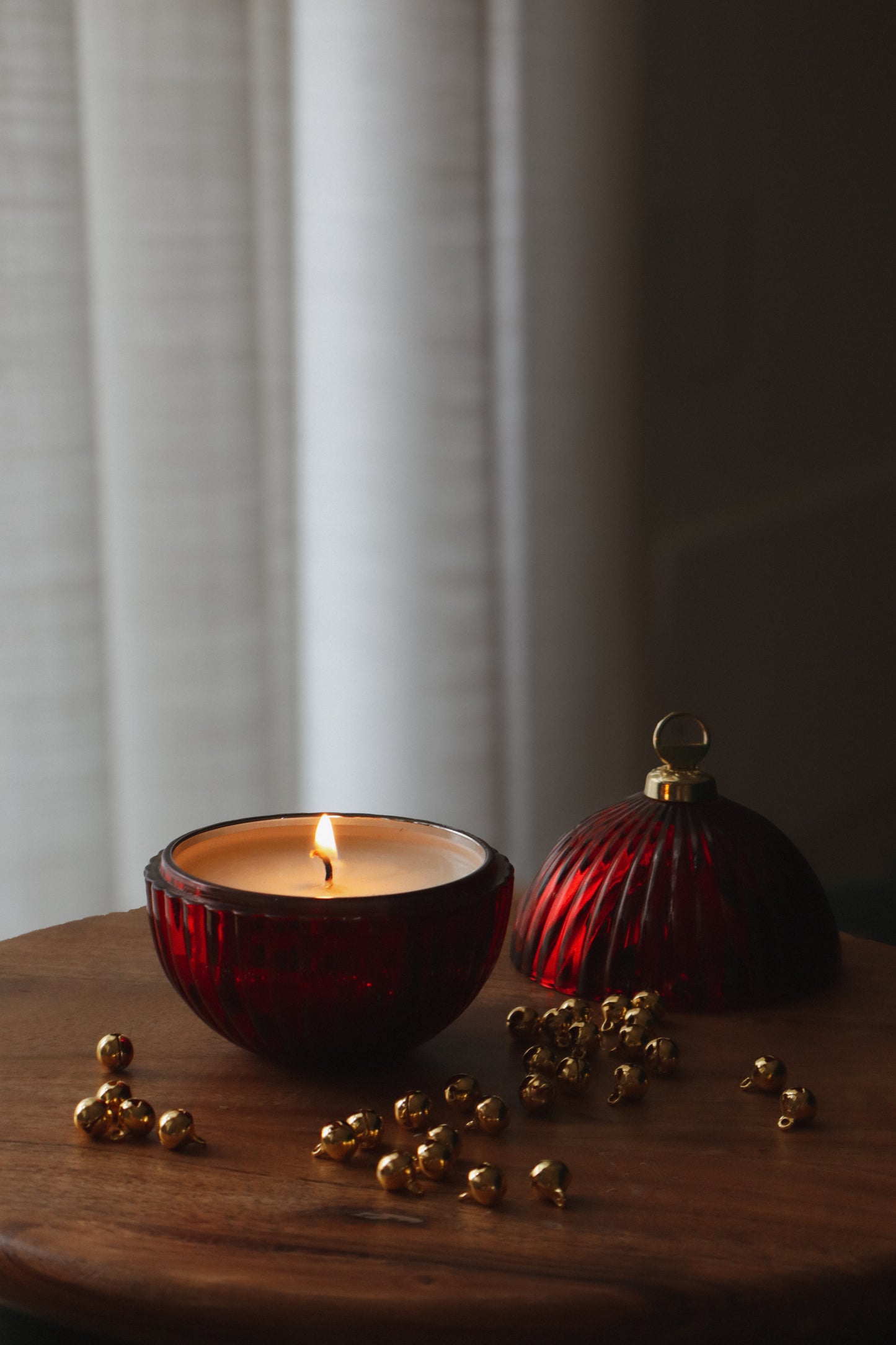Candela bauble rosso Natale