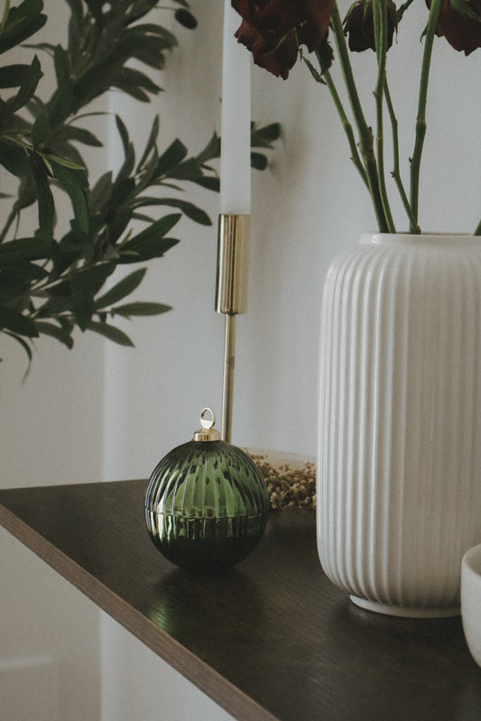 Candela bauble verde abete