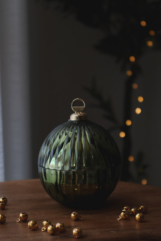 Candela bauble verde abete