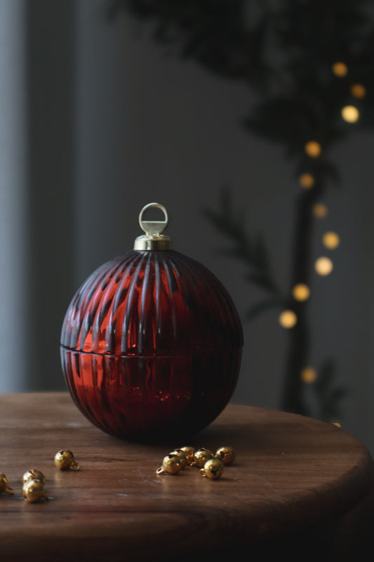 Candela bauble rosso Natale