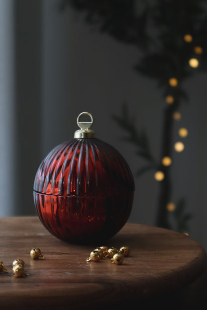 Candela bauble rosso Natale